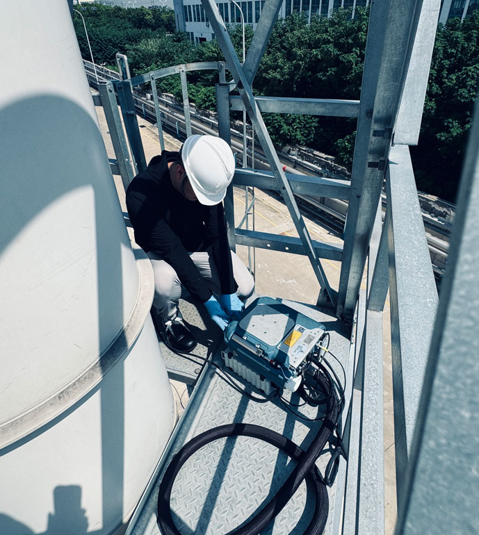 江蘇省某化學品公司非甲烷總烴排放濃度現(xiàn)場測試